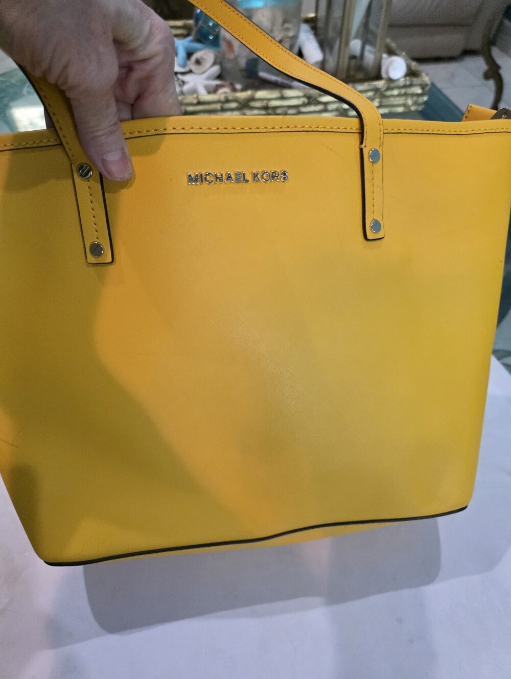 New Michael Kors Yellow Saffiano Tote